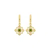 Zoe And Morgan Women's Gold / Green Centred Earrings Gold Chrome Diopside