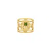 Zoe And Morgan Women's Gold / Green Centred Ring Gold