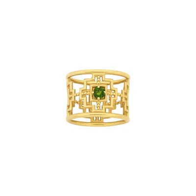 Zoe And Morgan Women's Gold / Green Centred Ring Gold In Multi