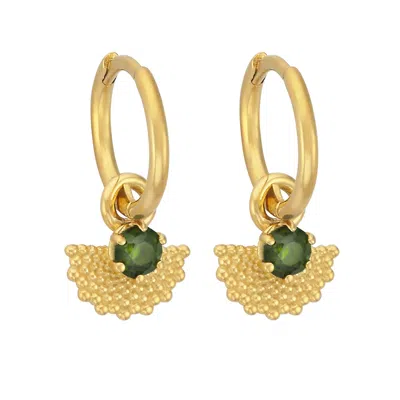 Zoe And Morgan Women's Gold / Green Eos Earrings Gold Chrome Diopside