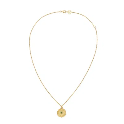 Zoe And Morgan Women's Gold / Green Helios Necklace Gold Chrome Diopside