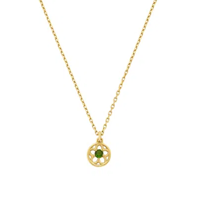 Zoe And Morgan Women's Gold / Green Manuka Necklace Gold Chrome Diopside In Multi
