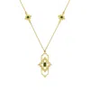 Zoe And Morgan Women's Gold / Green Munay Necklace Gold Chrome Diopside