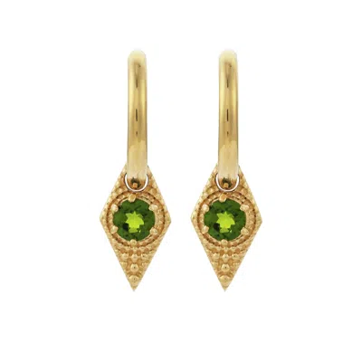 Zoe And Morgan Women's Gold / Green Zinnia Earrings Gold