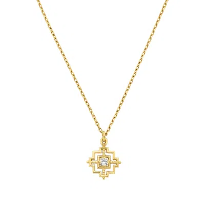 Zoe And Morgan Women's Gold / White Centred Necklace Gold White Zircon In Multi