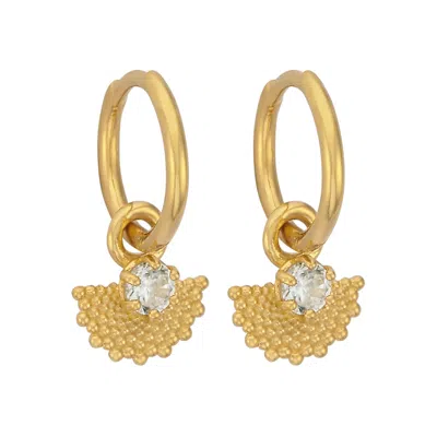 Zoe And Morgan Women's Gold / White Eos Earrings Gold White Zircon