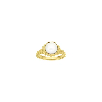 Zoe And Morgan Women's Gold / White Lulu Ring - Gold Vermeil, Pearl In Multi