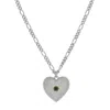 Zoe And Morgan Women's Green Brave Heart Necklace Silver Chrome Diopside