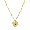 Zoe And Morgan Women's Green / Gold Brave Heart Necklace Gold Chrome Diopside
