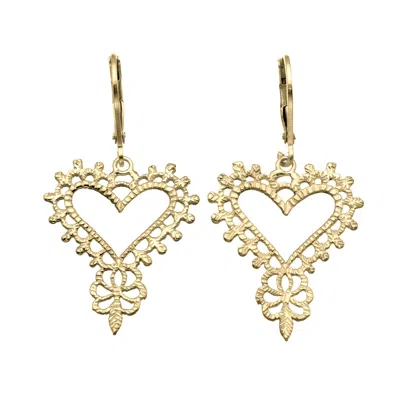 Zoe And Morgan Women's Heart Earrings Gold