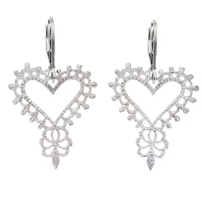 Zoe And Morgan Women's Heart Earrings Silver In Metallic