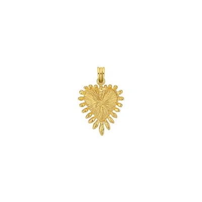 Zoe And Morgan Women's Heart Rays Charm Gold