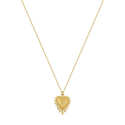 Zoe And Morgan Women's Heart Rays Necklace Gold