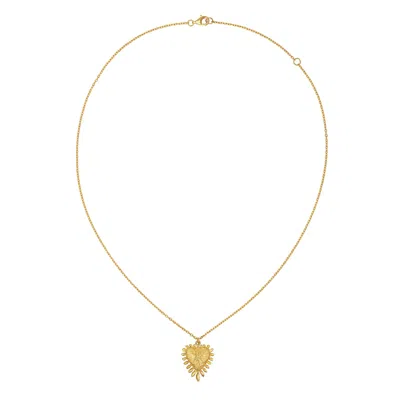 Zoe And Morgan Women's Heart Rays Necklace Gold