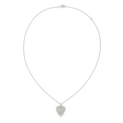 Zoe And Morgan Women's Heart Rays Necklace Silver In Metallic
