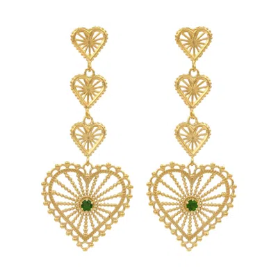 Zoe And Morgan Women's Mi Amor Earrings Gold Chrome Diopside