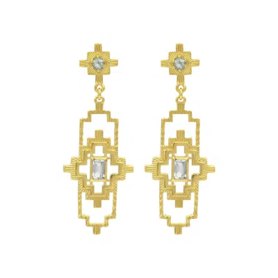 Zoe And Morgan Women's Munay Earrings Gold Aquamarine