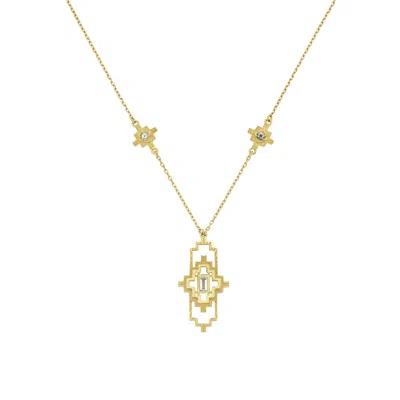 Zoe And Morgan Women's Munay Necklace Gold Aquamarine