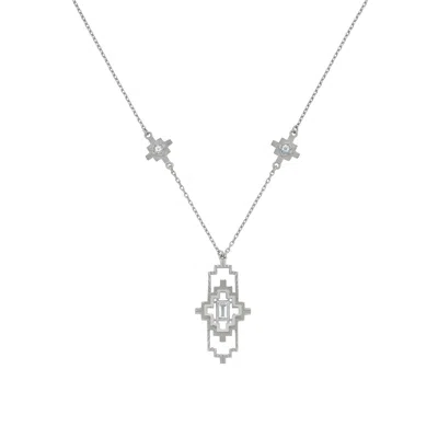 Zoe And Morgan Women's Munay Necklace Silver Aquamarine