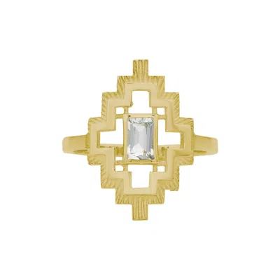 Zoe And Morgan Women's Munay Ring Gold Aquamarine