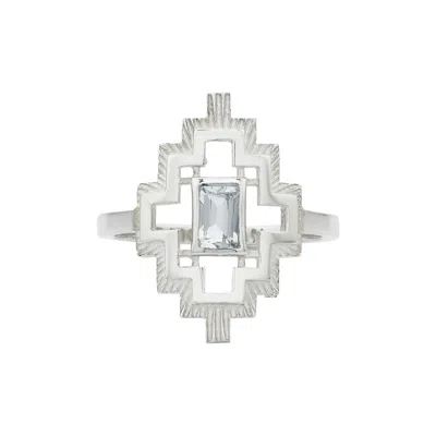 Zoe And Morgan Women's Munay Ring Silver Aquamarine