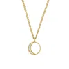 Zoe And Morgan Women's New Moon Necklace Diamond Gold
