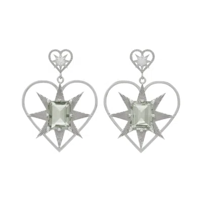 Zoe And Morgan Women's Shining Heart Earrings Silver In Neutral