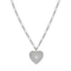Zoe And Morgan Women's Silver Brave Heart Necklace Aquamarine