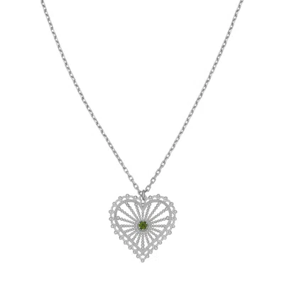 Zoe And Morgan Women's Silver / Green Amor Necklace Silver With Chrome Dipsode In Multi