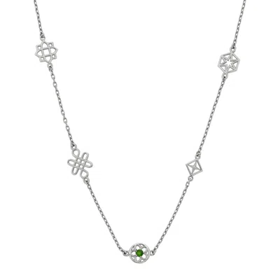 Zoe And Morgan Women's Silver / Green Aura Necklace Silver In Multi