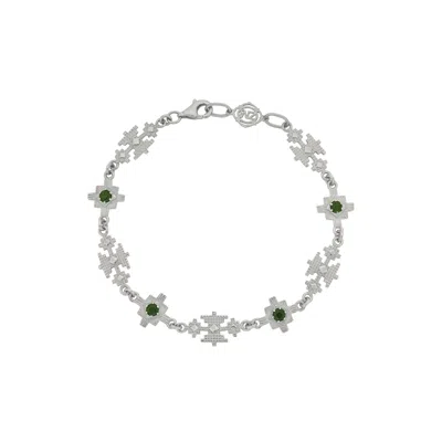 Zoe And Morgan Women's Silver / Green Ayllu Bracelet Silver Chrome Diopside In Multi