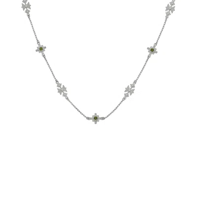Zoe And Morgan Women's Silver / Green Ayllu Necklace Silver Chrome Diopside In Multi