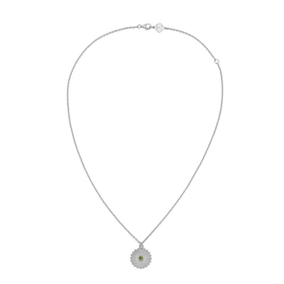 Zoe And Morgan Women's Silver / Green Helios Necklace Silver Chrome Diopside In White