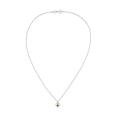 Zoe And Morgan Women's Silver / Green Kind Heart Necklace Silver Chrome Diopside In Metallic