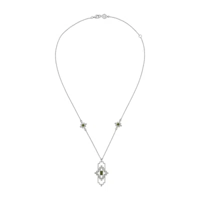 Zoe And Morgan Women's Silver / Green Munay Necklace Silver Chrome Diopside In Metallic