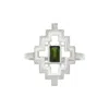 Zoe And Morgan Women's Silver / Green Munay Ring Silver Chrome Diopside In Multi