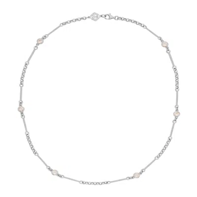 Zoe And Morgan Women's Silver / Pink Azalea Necklace Silver Rose Quartz In Multi