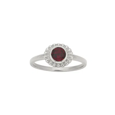Zoe And Morgan Women's Silver / Red Odette Ring Silver With Garnet In Multi