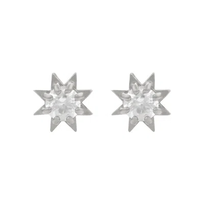 Zoe And Morgan Women's Stella Earrings Silver White Zircon