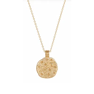 Zoe And Morgan Women's Sun In Sagittarius Necklace - Gold Vermeil