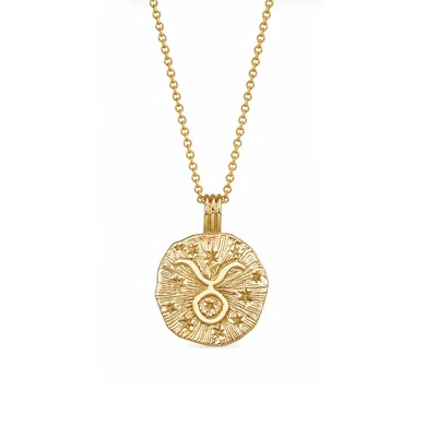 Zoe And Morgan Women's Sun In Taurus Necklace - Gold Vermeil