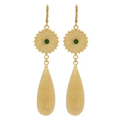 Zoe And Morgan Women's Sunshine Earrings Gold Chrome Diopside