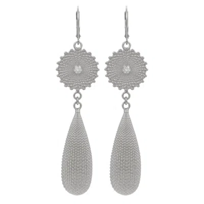 Zoe And Morgan Women's Sunshine Earrings Silver White Zircon