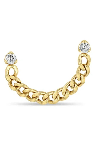 Zoë Chicco 14k Gold Diamond Curb Chain Earring In Yellow Gold