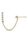 Zoë Chicco 14k Yellow Gold Double Stud Chain Earring With Diamonds, 0.11 Ct. T. W. In Yellow Gold