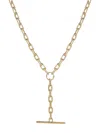 Zoë Chicco 14k Gold Medium Square Oval Link Faux Toggle Lariat Necklace In 金色