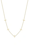 ZOË CHICCO 14K YELLOW GOLD BAR STATION NECKLACE