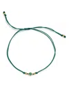 Zoë Chicco 14k Yellow Gold Birthstones Emerald Silk Cord Slider Bracelet In Green