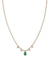 Zoë Chicco 14k Yellow Gold Dangling Emerald & Diamond Necklace, 16 In Green/gold