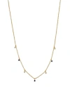 Zoë Chicco 14k Yellow Gold Dangling Station Blue Sapphire & Diamond Necklace, 14 In Blue/gold